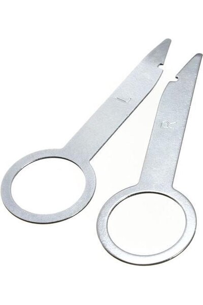 zola Σετ 2 κλειδιών αφαίρεσης ραδιοφώνου, 8 cm, ασημί, κατασκευασμένα από ατσάλι