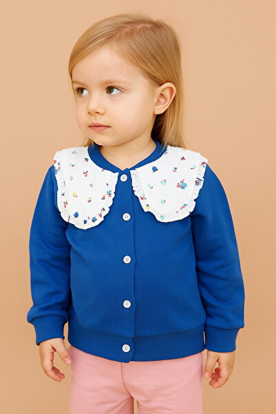 SANTRALBEBE Girl's Peter Pan collar Front Buttoned Cardigan
