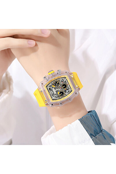 Skmei 2305 Yellow Men's Watch – Multiple Functions, Fashion Design, Stopwatch, Alarm, 5ATM