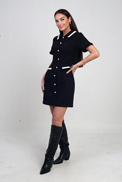 By Saygı Rochie de damă Biye cu secțiuni scurtă Şanel