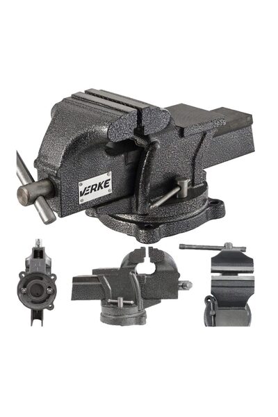 VERKE Menghina rotativa turnata, de banc, cu nicovala, 100 mm,