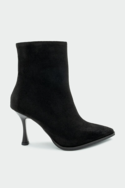 LAMİNTA Γυναικείες μπότες με φερμουάρ Apex Black Suede με μυτερή μύτη