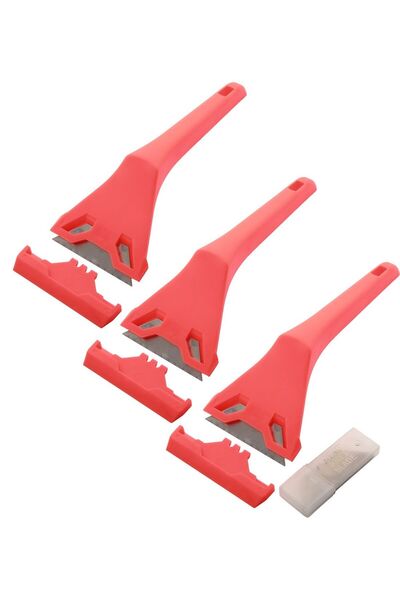 Lawazim Paint Scraper Set 3Pcs - Plastic Handle Razor Blade Scraper for Glass and Bathroom