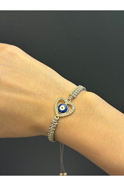 Gönülden Tasarım Macrome Knitted Evil Eye Heart Rope Bracelet