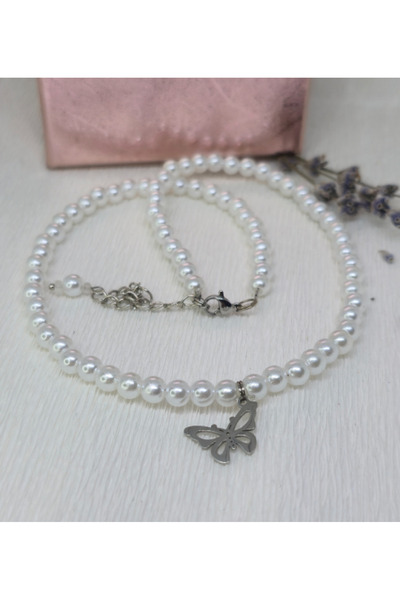 Amma Design Handmade "Butterfly Grace" Necklace with Steel Butterfly