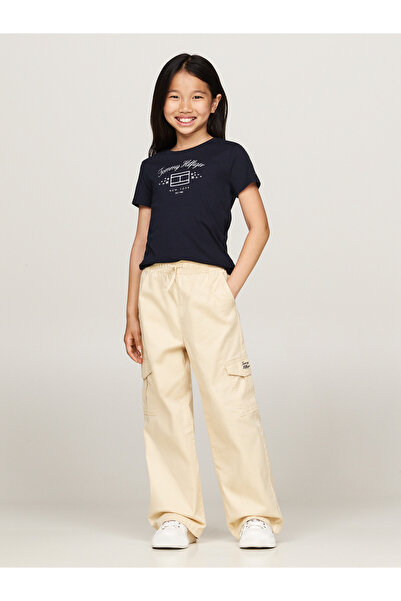 Tommy Hilfiger Girls Desert Sky Logo Printed Short Sleeves Crew Neck T-Shirt