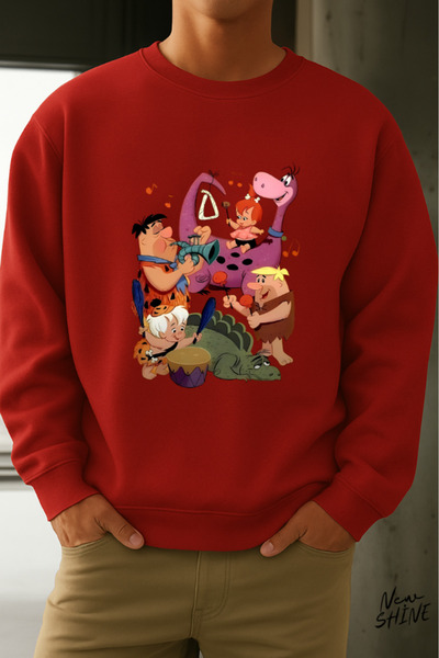 New Shine سترة بياقة دائرية من عائلة Çakmaktaş مطبوع