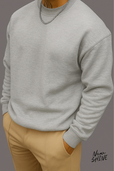 New Shine Unprinted Crew Neck Sweatshirt