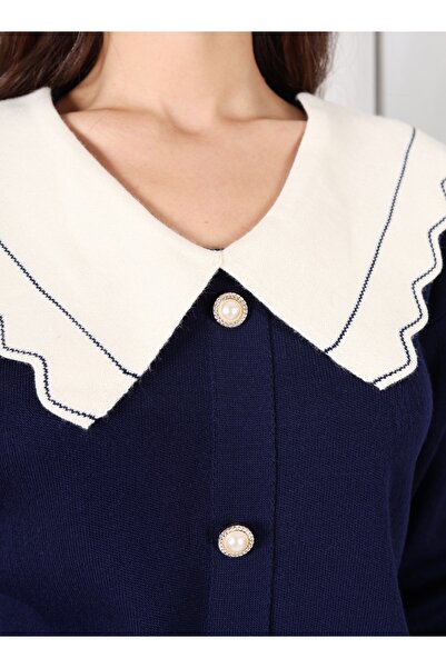 YEK&BİR Peter Pan collar Buttoned Knitted Cardigan Larcivet