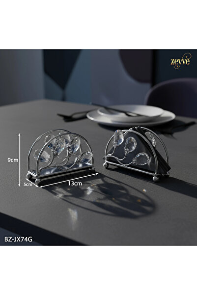 Hinora Damla Stone Model Metal 2-Piece Napkin Holder 13X9X5Cm