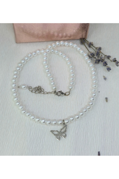 Amma Design Handmade "Butterfly Grace" Necklace with Steel Butterfly