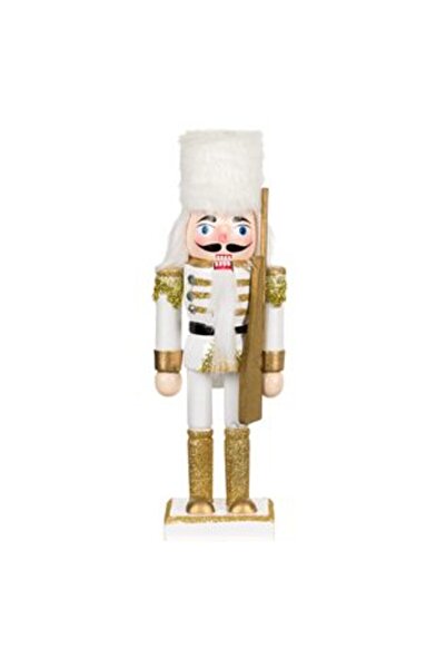 Silver Star Decorațiune de Crăciun din lemn - Soldat cu uniformă albă, pălări...