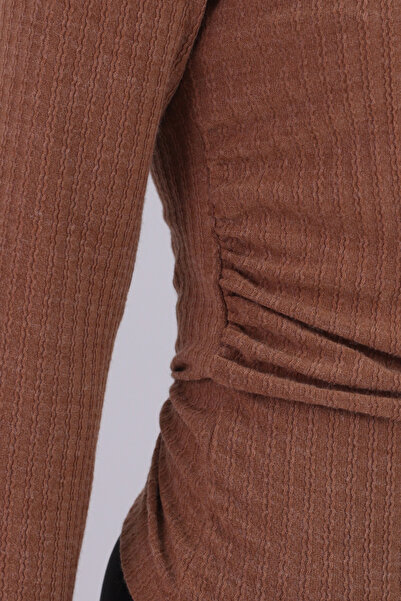 armonika Γυναικεία μπλούζα με λαιμόκοψη σε σχήμα V με μακρύ μανίκι με μαλακή υφή ελαστικό ύφασμα ARM-26K001014