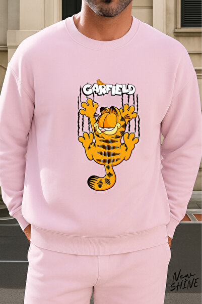 New Shine Garfield cu imprimeu guler rotund Swea tricou