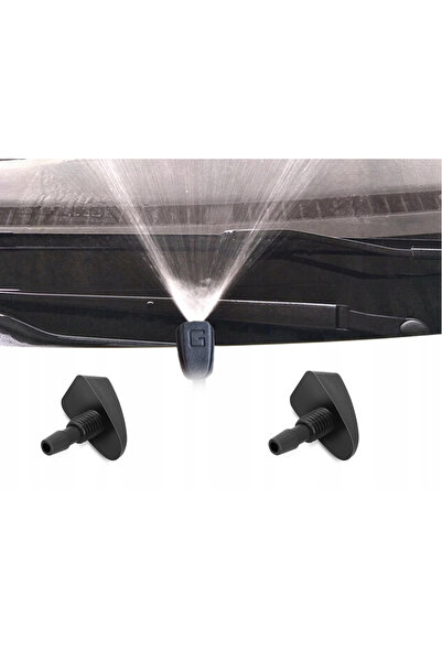 Universal Σετ 2 ακροφυσίων πλύσης παρμπρίζ, γενικής χρήσης, ρύθμιση ροής 360 μοιρών, 0,9x1,6x2,6 cm, μαύρο