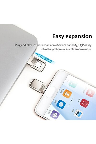 SAHSA LAB TYPC E GİRİŞLİ OTG 2TB HEM TELEFONA HEM BİLGİSAYARA UYUMLU FLASH BE...