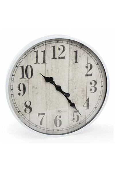 Germag Vintage Wall Clock, 50 cm – Rustic Textured Wood Design with Large Numerals, Ideal for Living Room