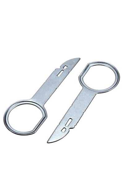 zola Σετ 2 κλειδιών αφαίρεσης ραδιοφώνου, 8 cm, ασημί, κατασκευασμένα από ατσάλι