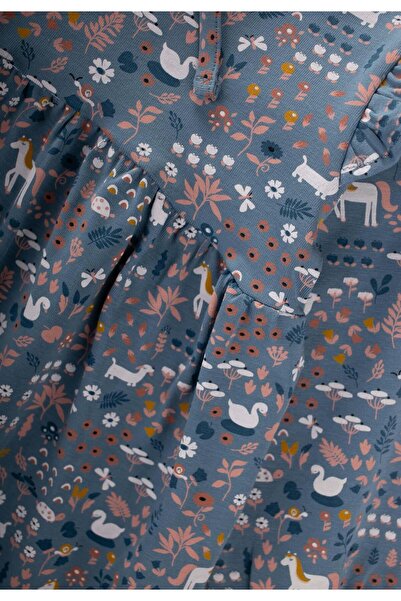 Cigit Φόρεμα με σχέδιο ελαφρύ 1-7 ετών Indigo Blue