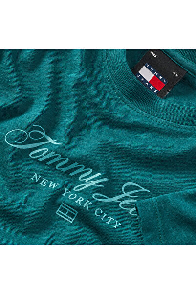 Tommy Hilfiger Women Deep Seawater Monogram Printed Slim Fit Cropped T-Shirt