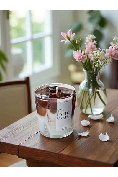 Milky Way Home Art lce Latte Candle Kahve Kokulu Dekoratif Mum Soya Wax&Gel 9...