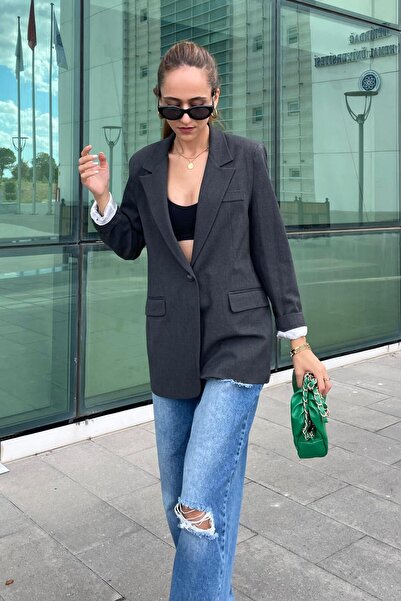 Nazliye Füme Tasarım Blazer Ceket