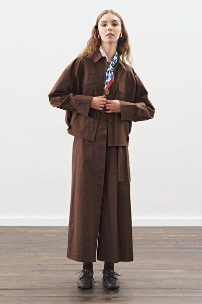 Manuka Кафяво бомбър яке с шевове