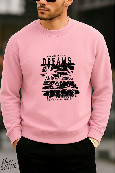 New Shine سويت شيرت Come True Dreams مطبوع برقبة دائرية