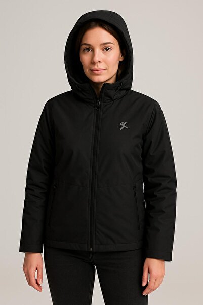 RAPAPA Women's Hooded Fleece-Lined Parachute Coat – Waterproof Zippered Outerwear 1019 S