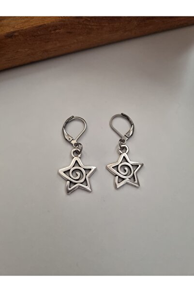 glactuca craft Spiral Yıldız Charm Çelik İğneli Küpe y2k