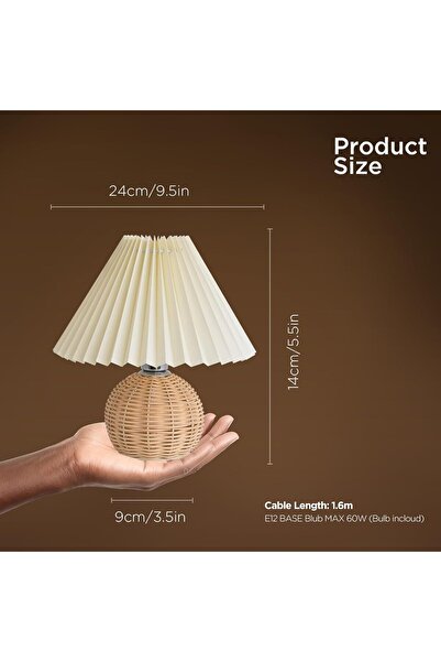 Angola Panda A foldable table lamp with a bamboo and metal base, fitted with a standard UK E27 bulb socket.