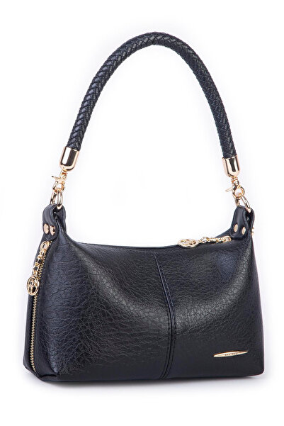 Nas Bag Women's Mini Shoulder and Crossbody Bag with Braided Strap - Black Victoria