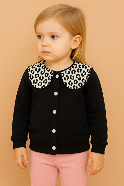 SANTRALBEBE Girl's Peter Pan collar Front Buttoned Cardigan