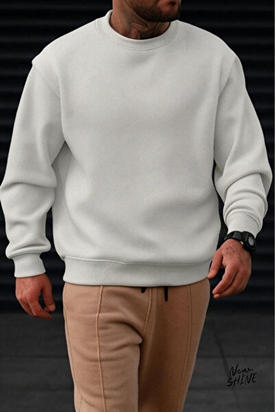 New Shine Neimprimat guler rotund Swea tricou