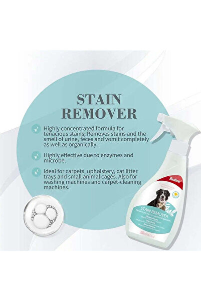 Bioline Dog & Cat Stain Remover Spray - Ideal for Upholstery & Carpets [300 ml]