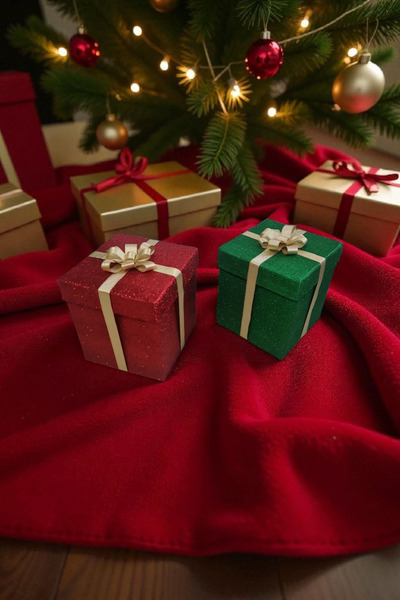 Home Mumsu Concept Yılbaşı Temalı Simli Hediye ve Dekor Kutusu 2li