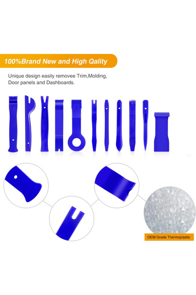 zola Επαγγελματικό σετ με 11 κλειδιά εξαγωγής, για την αφαίρεση ταπετσαρίας αυτοκινήτου ή ραδιοφώνου, μπλε