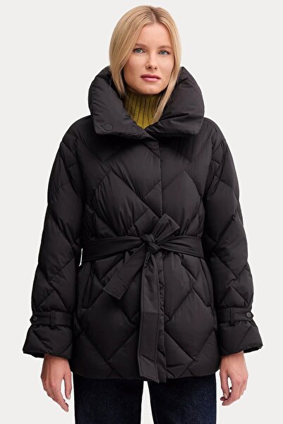 Hetrego Quenby Dik Yaka Kemerli Puffer Mont