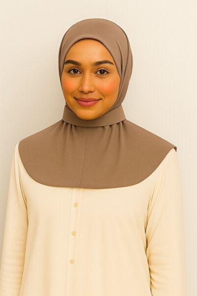 Merve Nayir Çıtçıtlı Arkadan Bağlamalı Tesettür Vizon Penye Hazır Pratik Şal