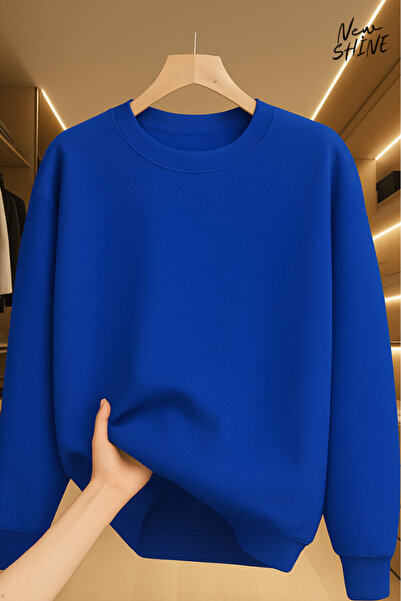 New Shine Neimprimat guler rotund Swea tricou