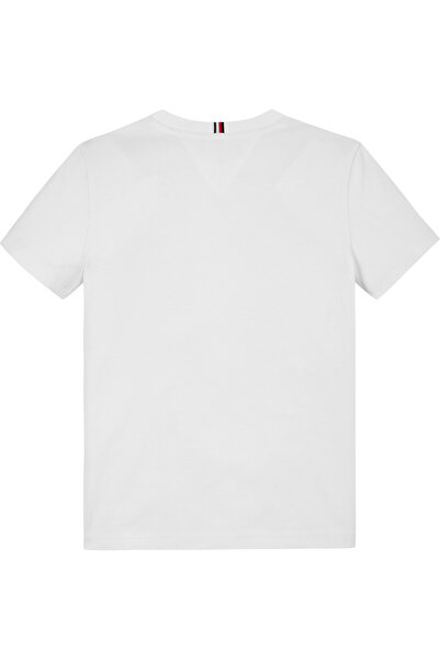 Tommy Hilfiger Boys White Logo Print Crew Neck T-Shirt