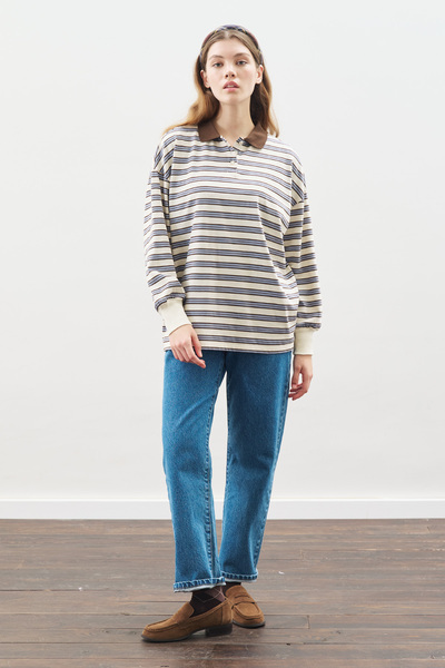 Manuka ΜΠΛΟΥΖΑ POLO oversized ΜΠΛΕ