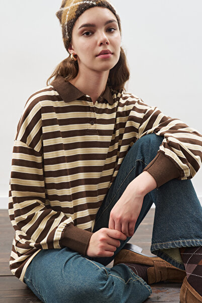 Manuka ΜΠΟΥΜΕΛΟ POLO oversized ΚΑΦΕ