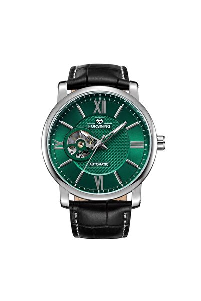 Forsining 8296 Silver-Green Mechanical Men's Watch – Luxury Design, Multiple Functions, 3ATM