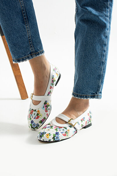irmona Milan White Flowered Band Detail Babette Shoes