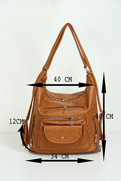 byFOX Fashion Casual 6-Compartment Small Pocket Backpack with Shoulder Strap Width: 39 cm Length: 37 cm Bottom: 11 cm
