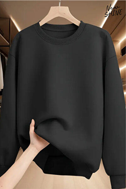 New Shine Neimprimat guler rotund Swea tricou