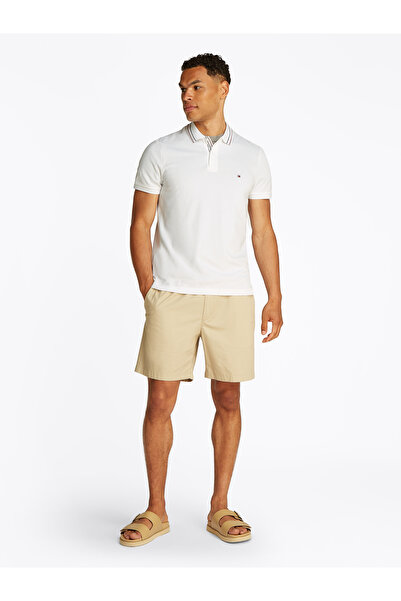 Tommy Hilfiger Men White Regular Fit Tipped Collar Polo T-Shirt