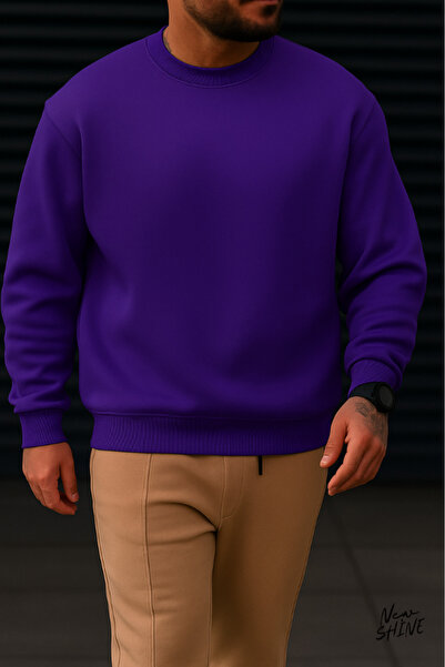 New Shine Φούτερ χωρίς στάμπα με λαιμόκοψη