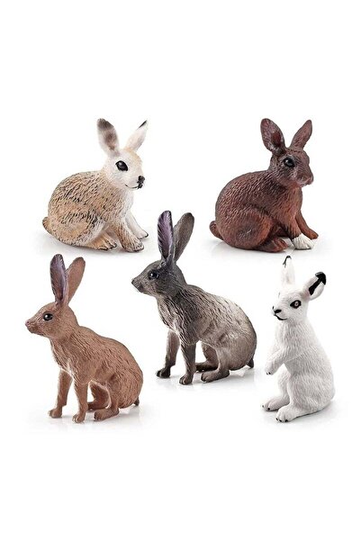 Generic 5 Pcs Mini Cute Bunny Figures - PVC Rabbit Figurines (6x4cm)